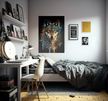 Poster tendance d'un loup peint - TenStickers