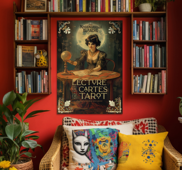 Poster vintage lectures de tarot - TenStickers