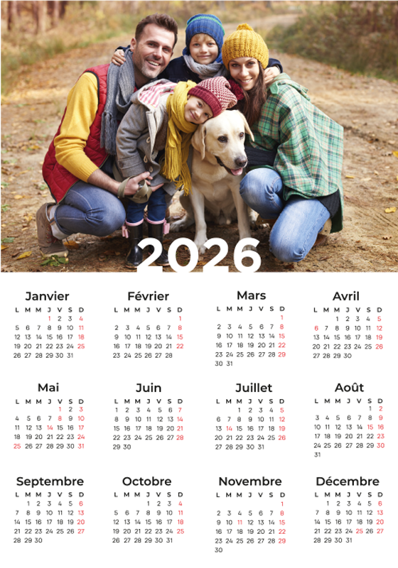 Poster personnalisable calendrier 2026 - TenStickers