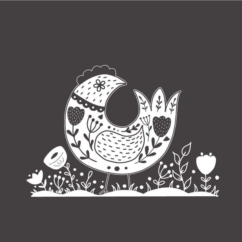 Poster cuisine poules fières avec motif floral polonais - TenStickers