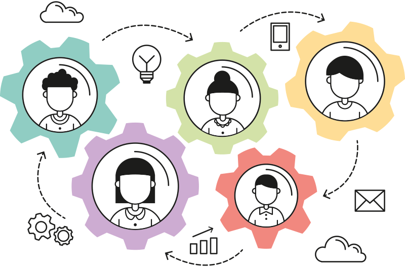 Poster bureau moteur de travail d'équipe - TenStickers