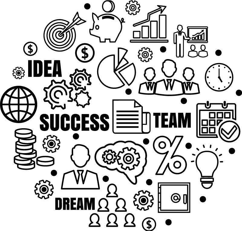 Poster bureau idéogramme professionnel - TenStickers