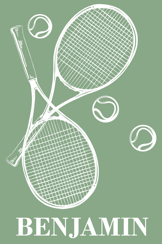 Poster chambre ado tennis personnalisé - TenStickers