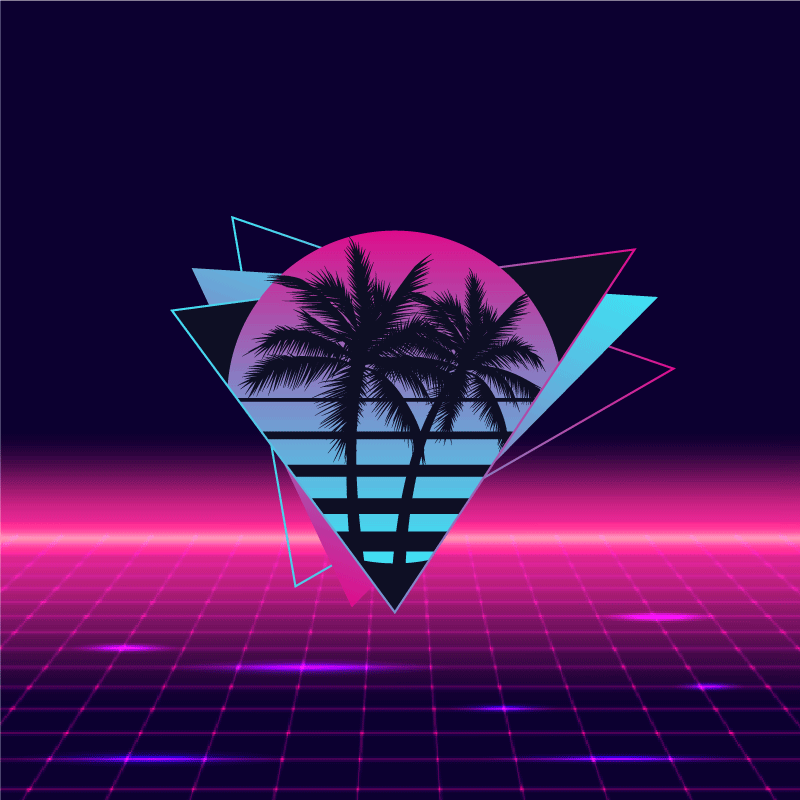 Poster salon palmier style vaporwave - TenStickers