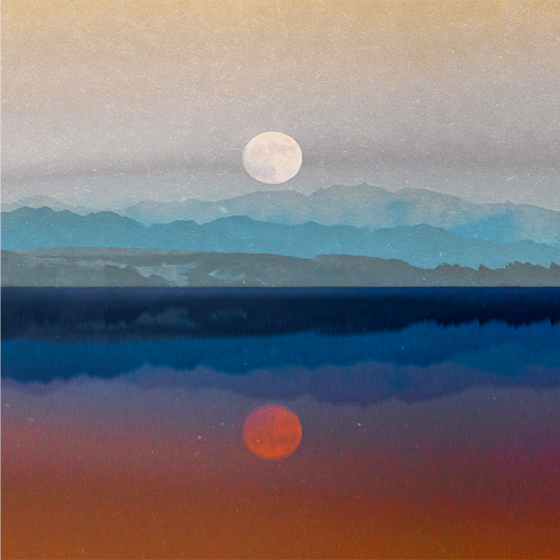 Poster salon design de belle lune spatiale - TenStickers