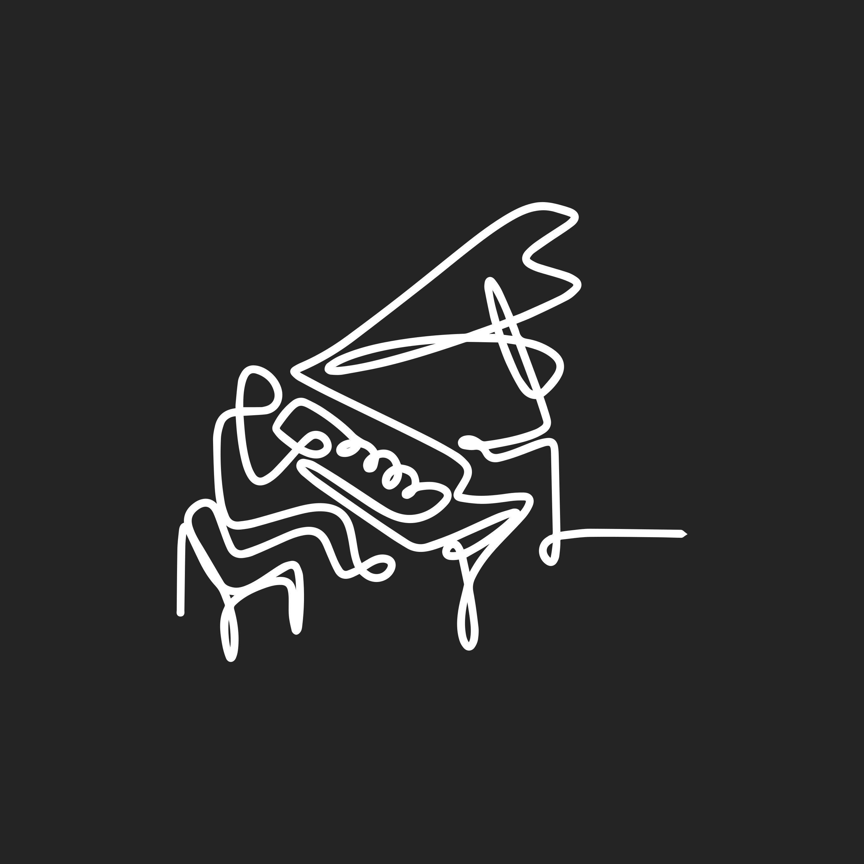 Poster salon design mignon en lineart de pianiste - TenStickers