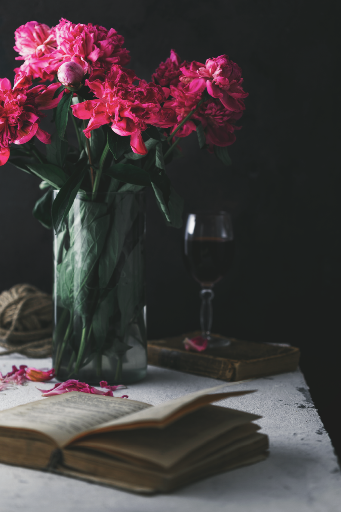 Poster salon verre à vin et vase - TenStickers