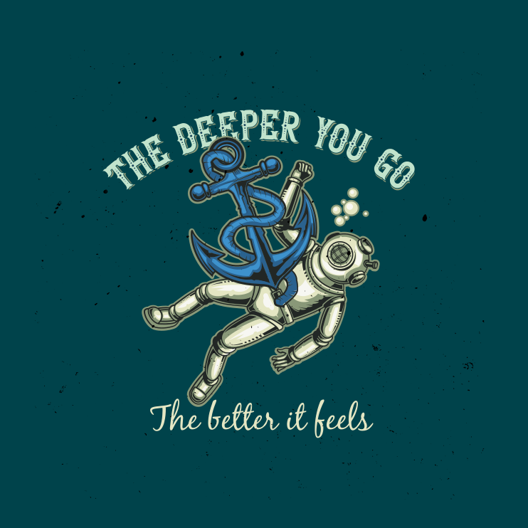 Poster salon citation plus tu descends profond - TenStickers