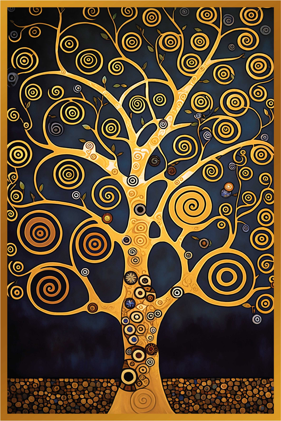Poster salon art abstrait arbre - TenStickers