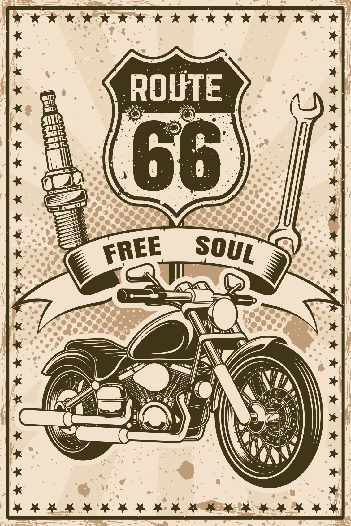Poster salon moto route 66 - TenStickers