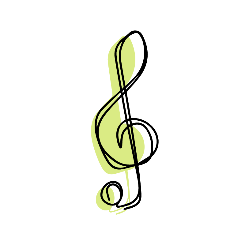 Poster salon design mignon de notes de musique minimalistes - TenStickers