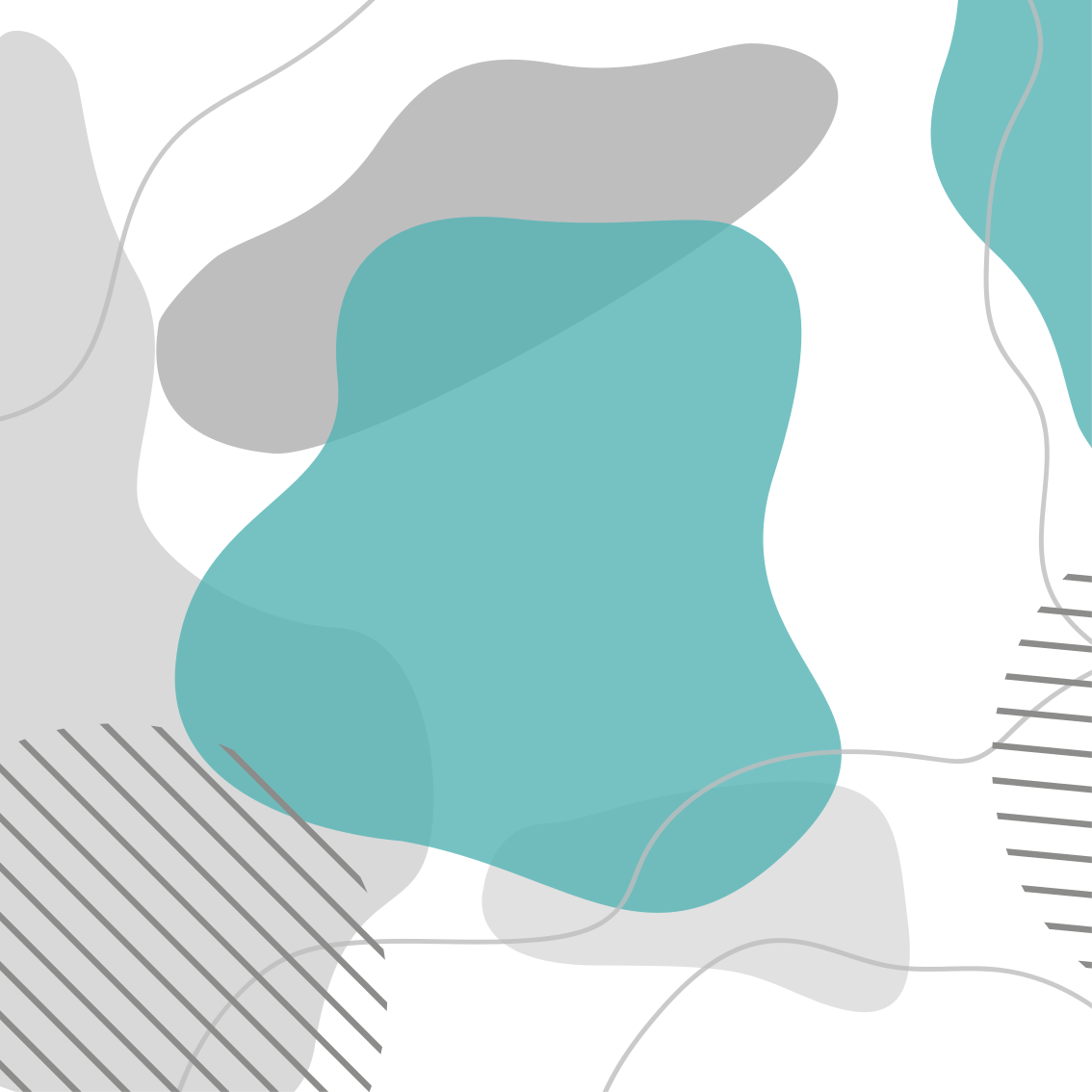 Poster salon formes artistiques bleu et vert - TenStickers