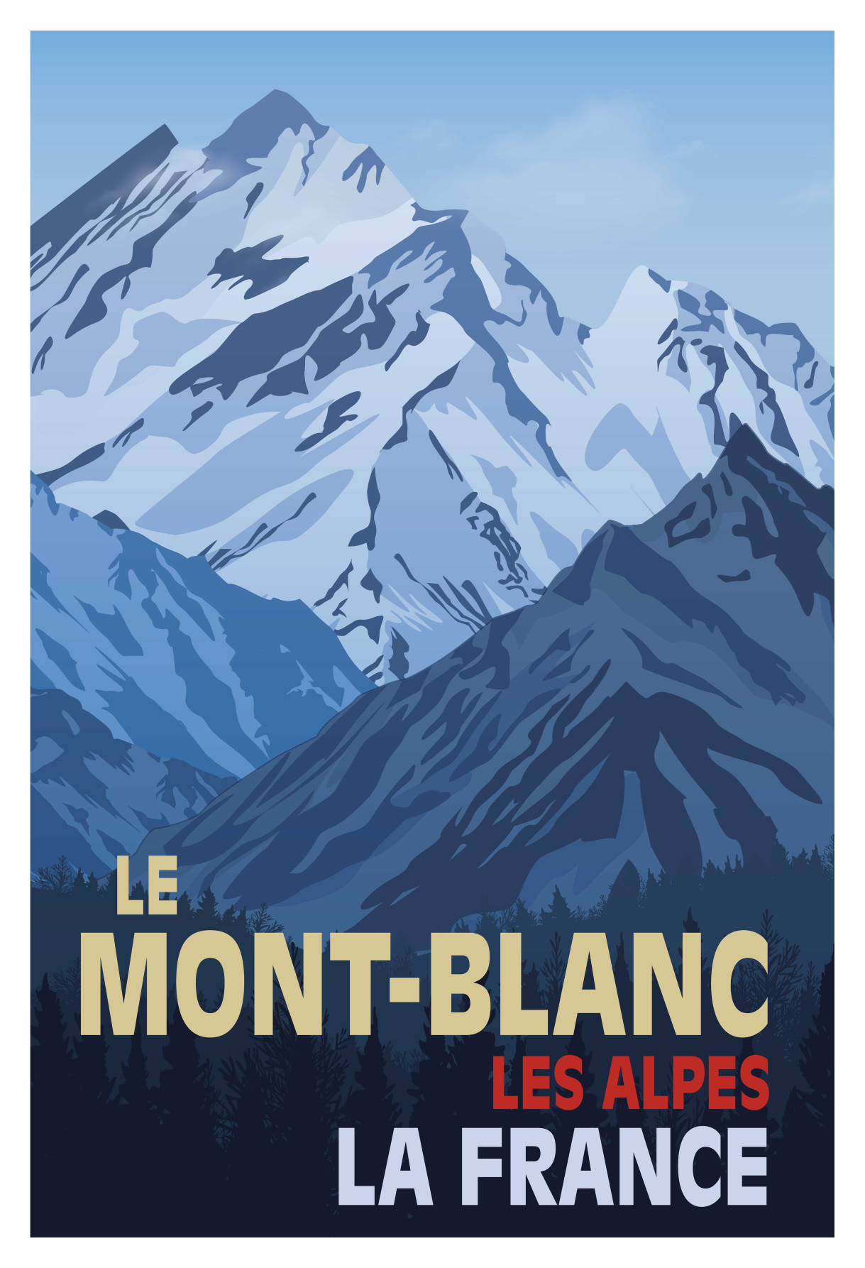 Poster salon mont-blanc style rétro - TenStickers