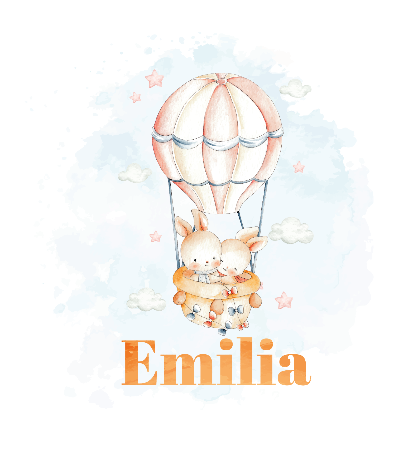 Poster chambre enfant ballon pastel avec animaux doux - TenStickers