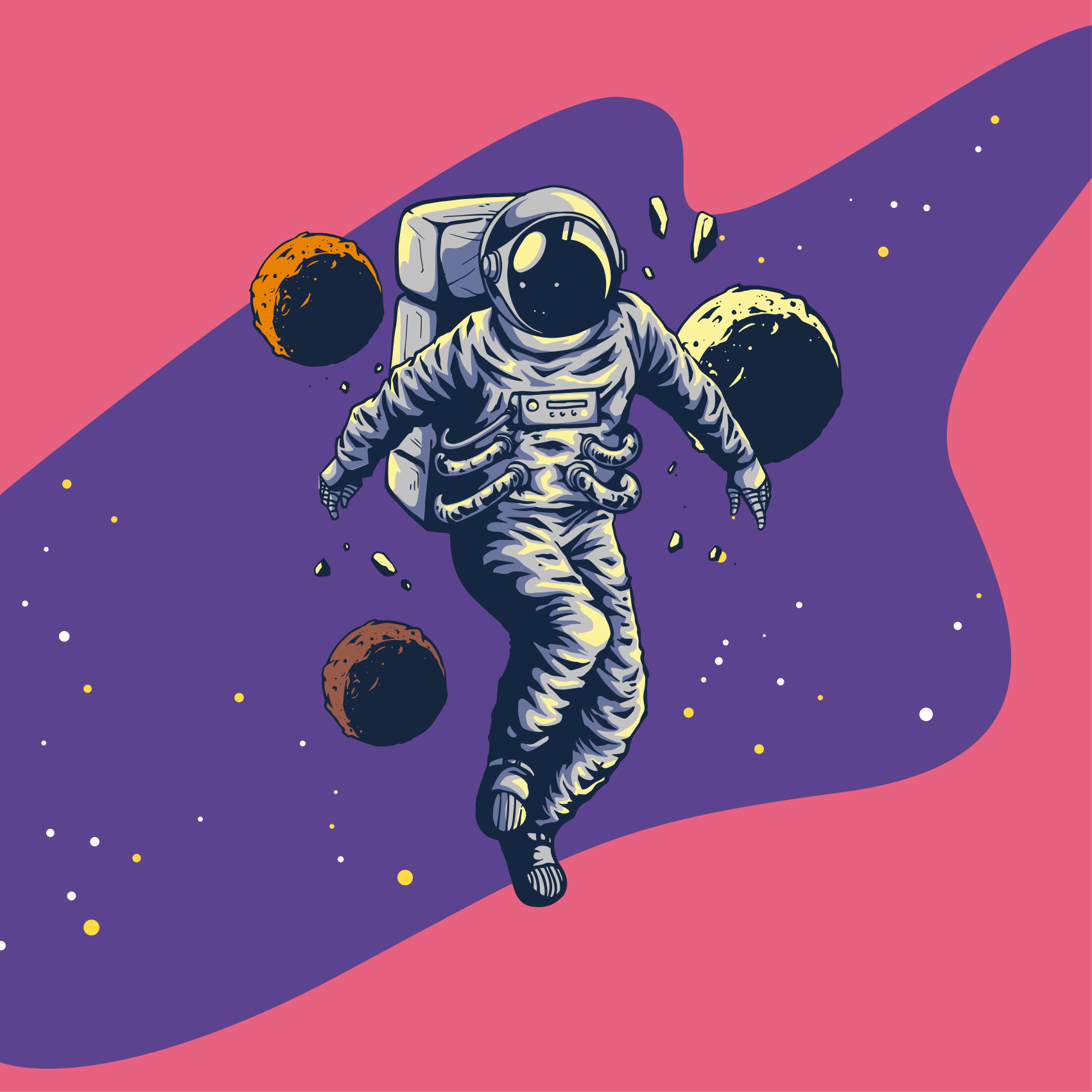 Poster chambre enfant astronaute dessiné à la main - TenStickers
