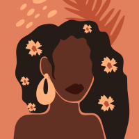 Poster fleurs femme abstraite esthétique - TenStickers