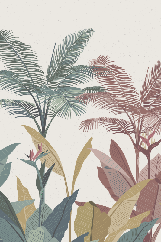 Poster fleurs et plantes terracotta tropicales - TenStickers