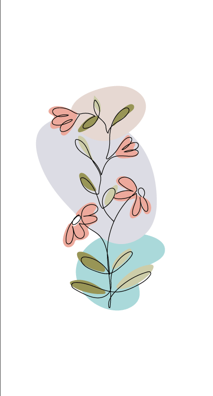 Poster fleurs et plantes design minimaliste marguerites et roses - TenStickers