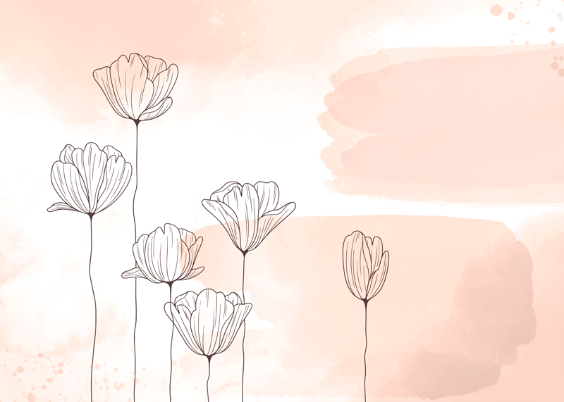 Poster fleurs et plantes ligne de fleurs - TenStickers