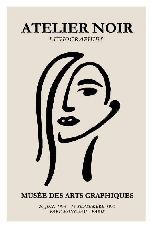 Poster phrases atelier noir - TenStickers