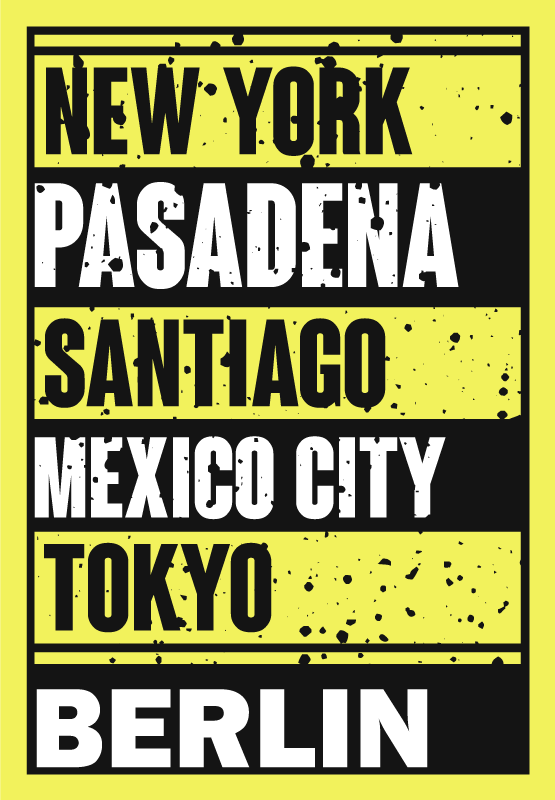 Poster phrases villes en superposition de texte - TenStickers