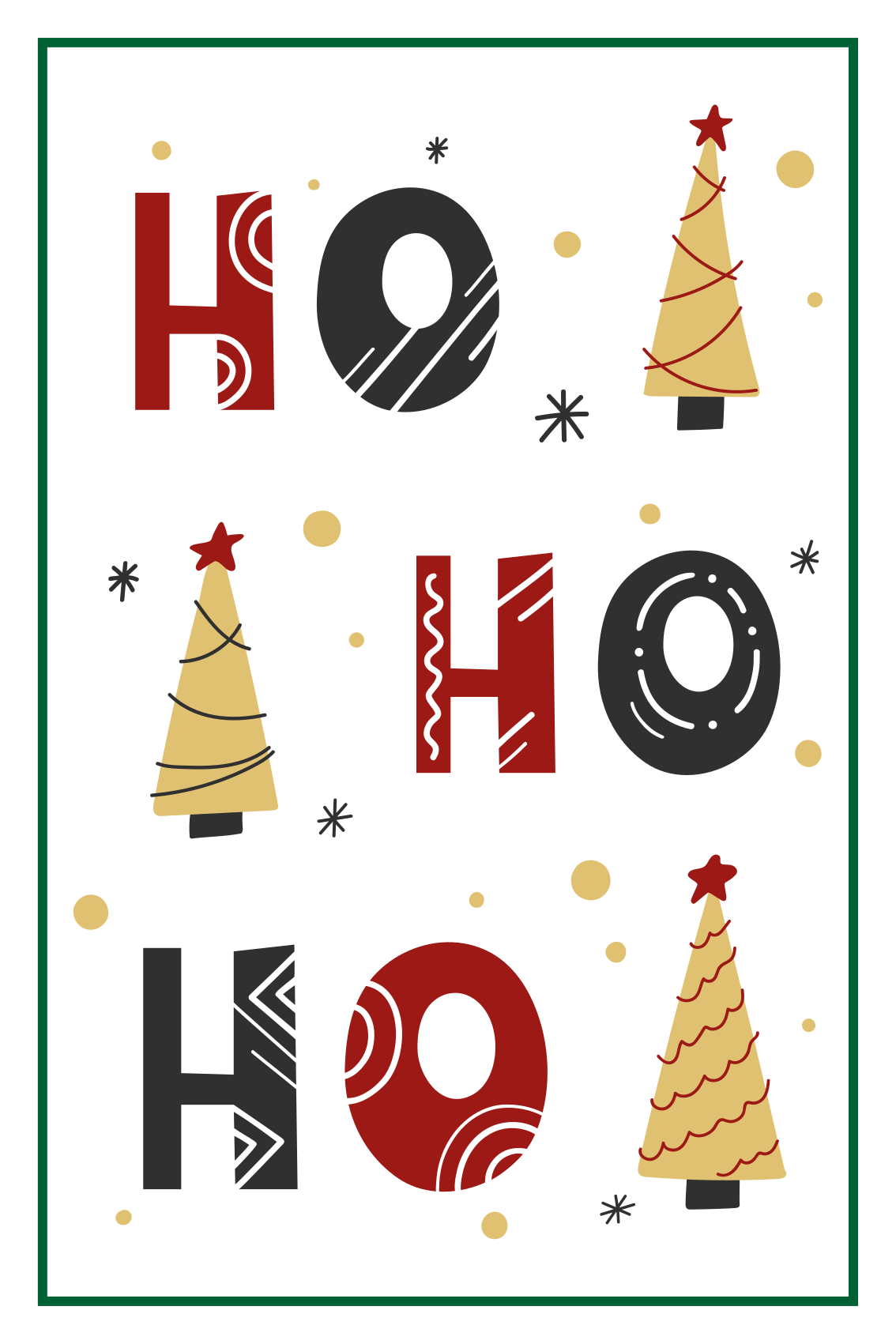 Poster noël design texte noël ho ho ho - TenStickers