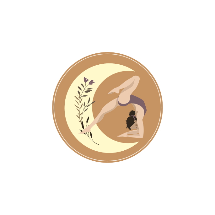 Poster sports illustration de pose de yoga avec lune - TenStickers