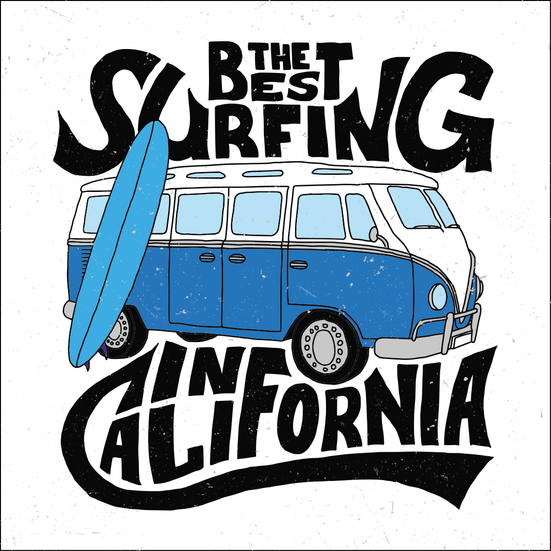 Poster sports surfing californie van - TenStickers