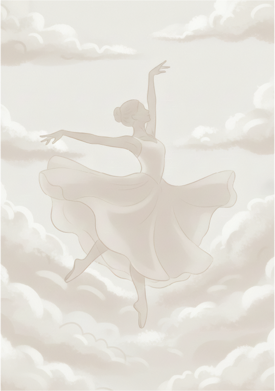 Poster minimaliste danseur nuage - TenStickers