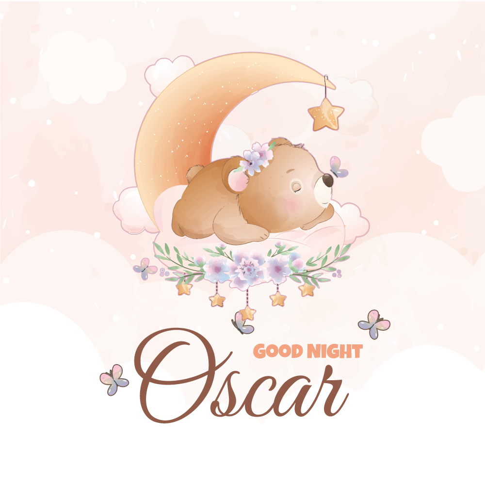 Poster personnalisable ours bonne nuit - TenStickers