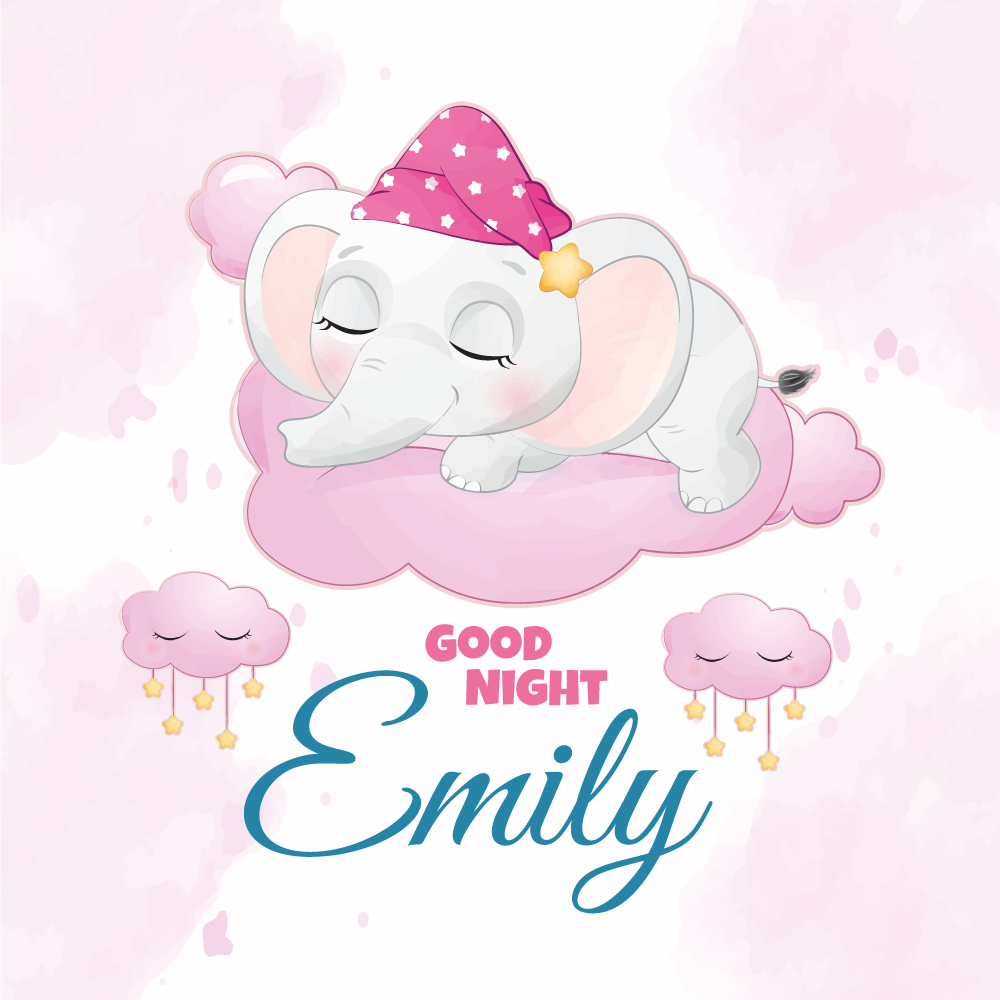 Poster personnalisable Élèphant doux rêves - TenStickers