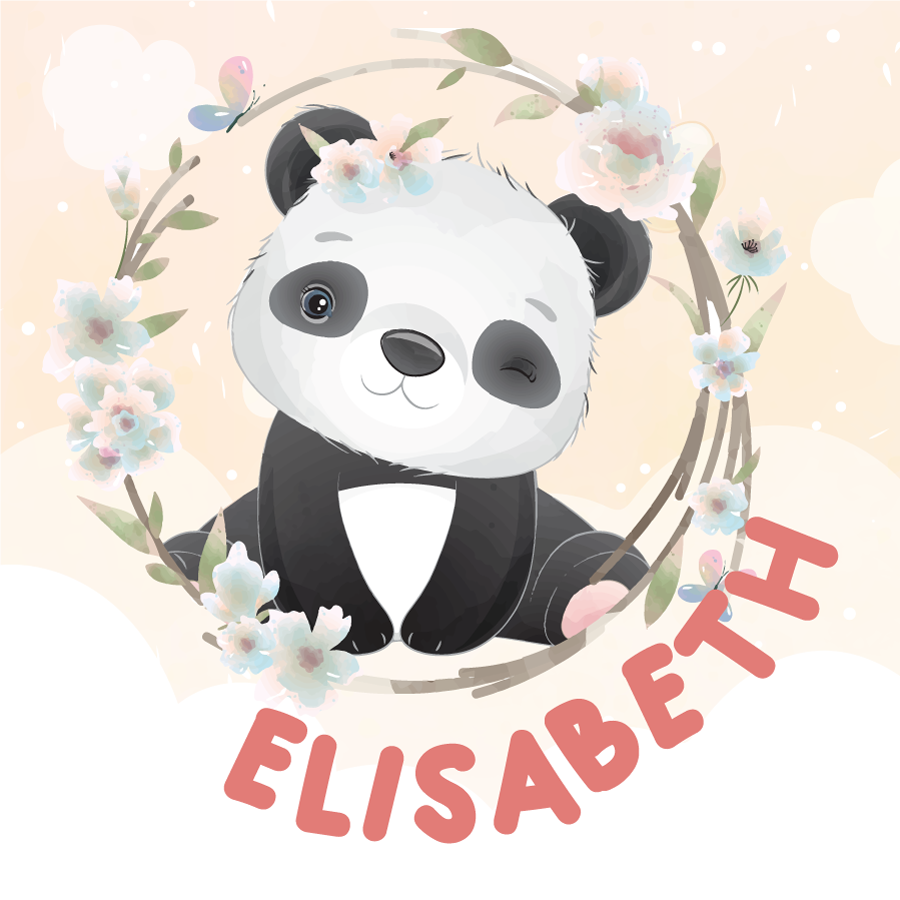 Poster personnalisable design de panda mignon - TenStickers