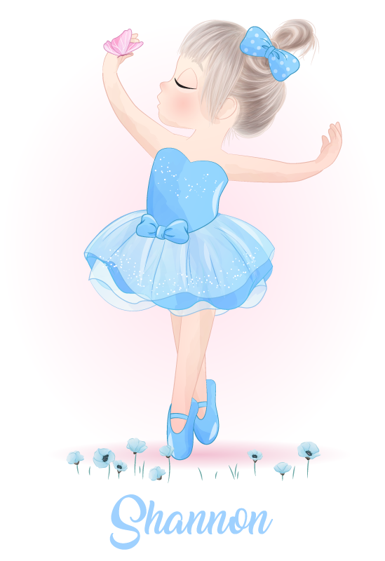 Poster personnalisable fille dansante avec papillon - TenStickers