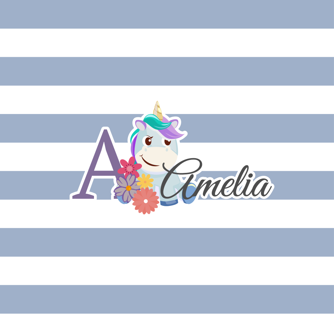 Poster personnalisable design de licorne personnalisé - TenStickers