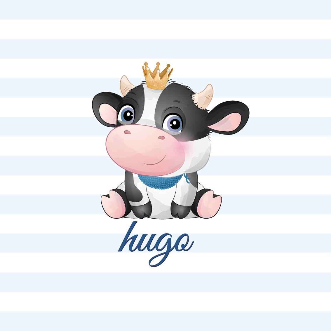 Poster personnalisable vache couronnée mignonne - TenStickers
