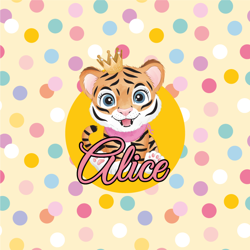 Poster personnalisable personnage tigre mignon - TenStickers