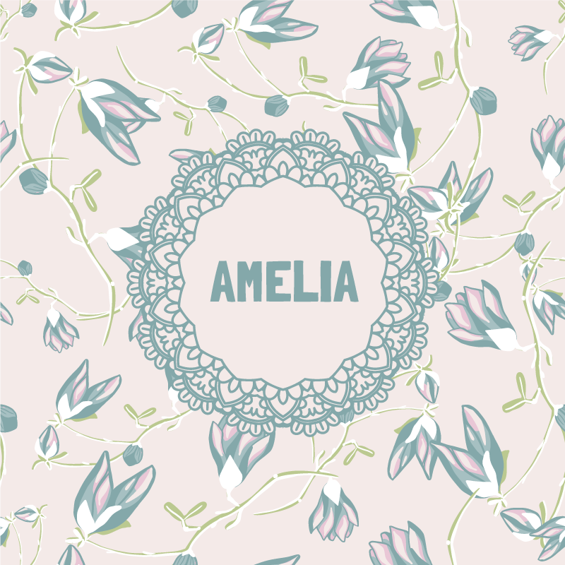 Poster personnalisable design en dentelle florale - TenStickers