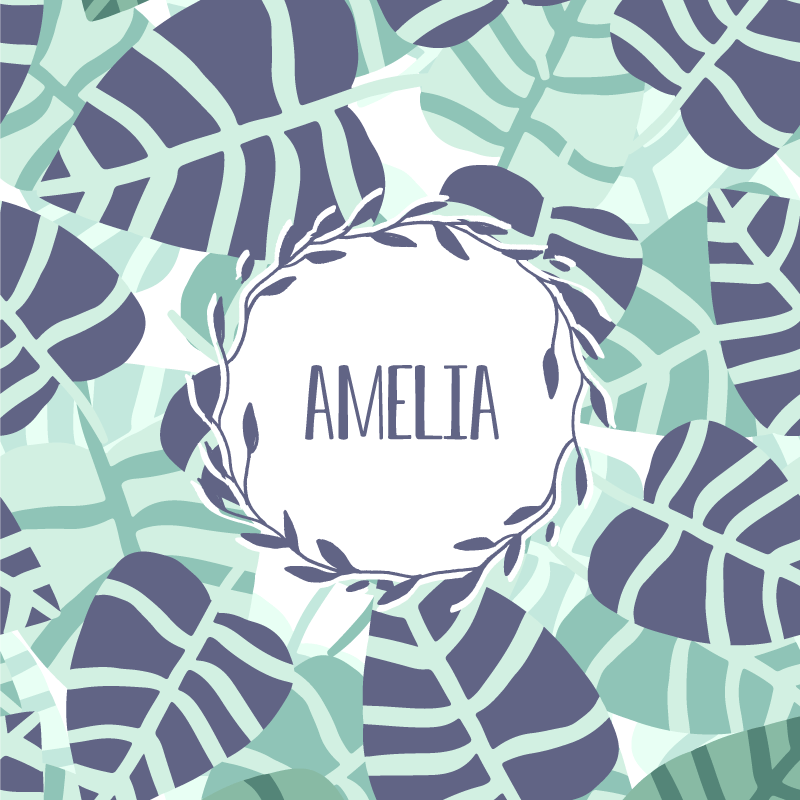 Poster personnalisable motif de feuilles personnalisable - TenStickers