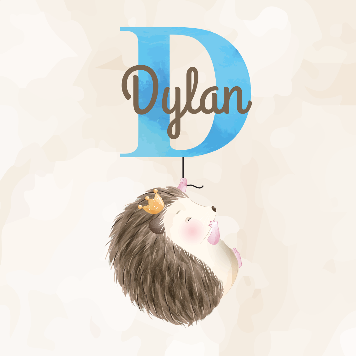 Poster personnalisable illustration de hérisson mignon - TenStickers