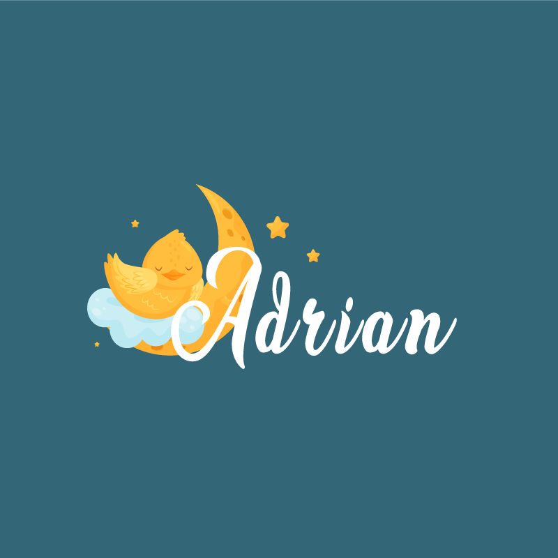 Poster personnalisable poule endormie sous la lune - TenStickers