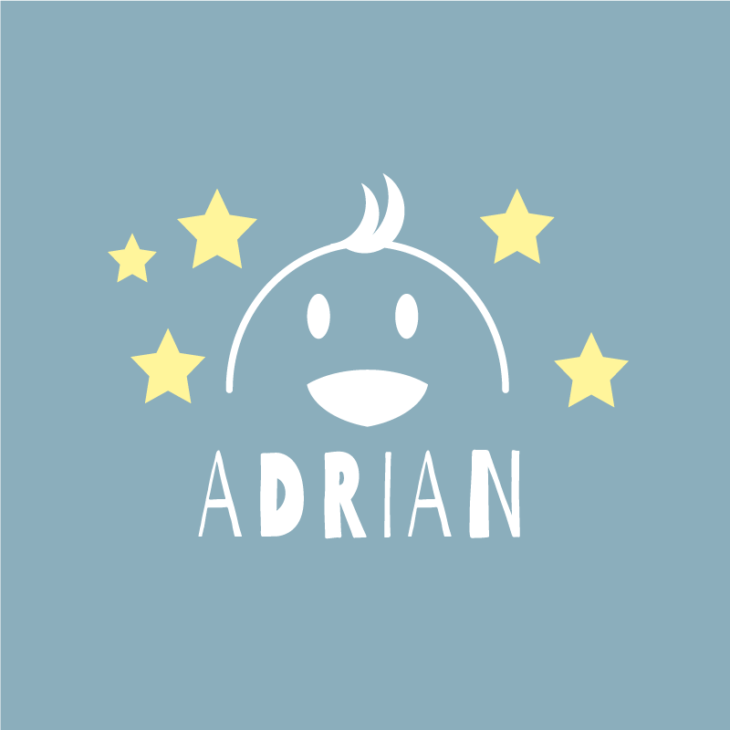 Poster personnalisable visage de personnage heureux - TenStickers