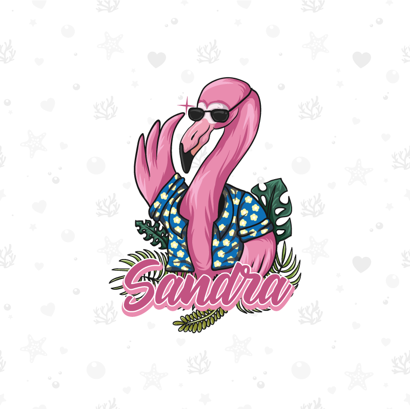 Poster personnalisable ambiance flamant rose cool - TenStickers