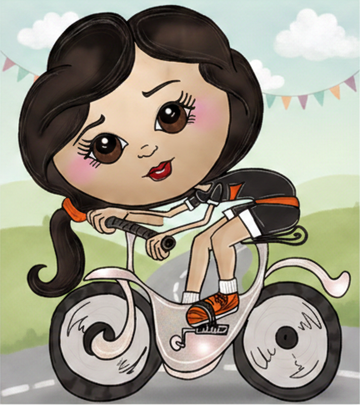Poster cyclisme illustration enfantine cycliste - TenStickers