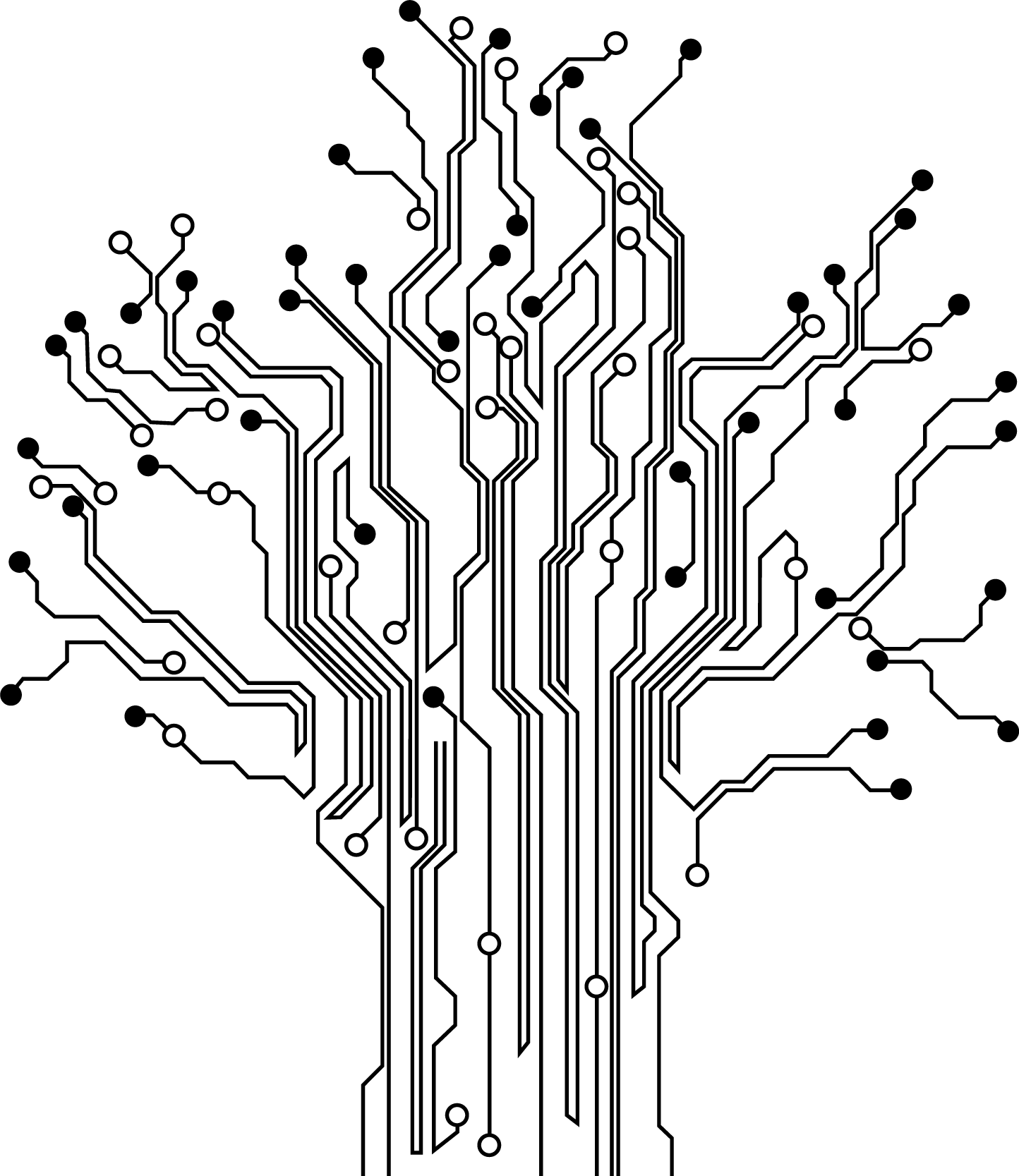 Poster arbre décoratif circuits - TenStickers