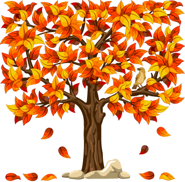 Poster arbre vinyle décoratif végétation automne - TenStickers