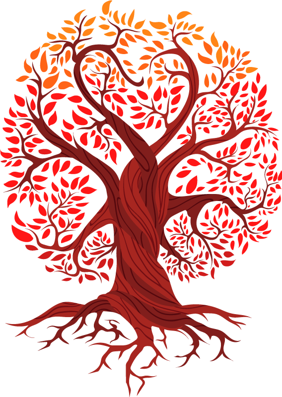 Poster arbre arbre de vie rouge - TenStickers