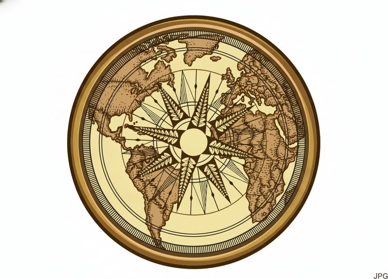 Poster carte du monde tapis vinyle rond - TenStickers