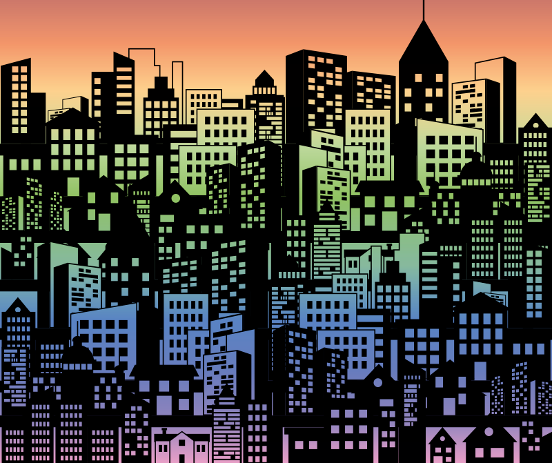 Poster paysages autocollant porte de placard multicolore - TenStickers