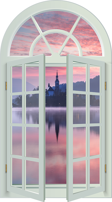 Poster paysages église de bled - TenStickers