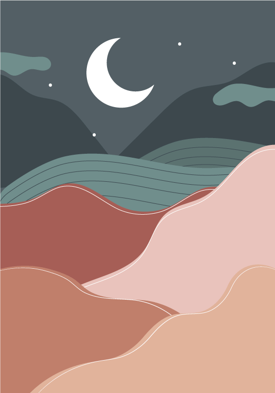 Poster paysages nuit bohème - TenStickers